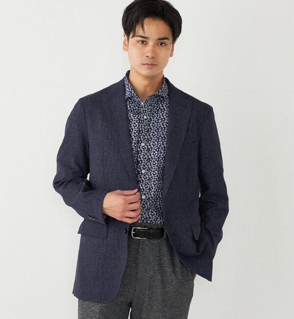 SHIPS Colors 「SHIPS Colors:〈洗濯機可能〉リップル プリント ワイドカラー ショートスリーブ シャツ」|シャツ・ブラウス|