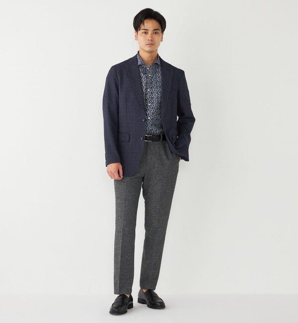 SHIPS Colors 「SHIPS Colors:〈洗濯機可能〉リップル プリント ワイドカラー ショートスリーブ シャツ」|シャツ・ブラウス|