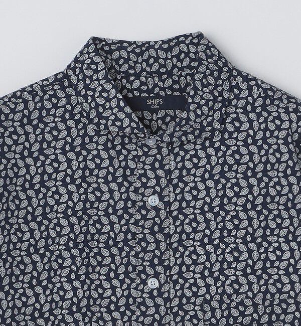 SHIPS Colors 「SHIPS Colors:〈洗濯機可能〉リップル プリント ワイドカラー ショートスリーブ シャツ」|シャツ・ブラウス|
