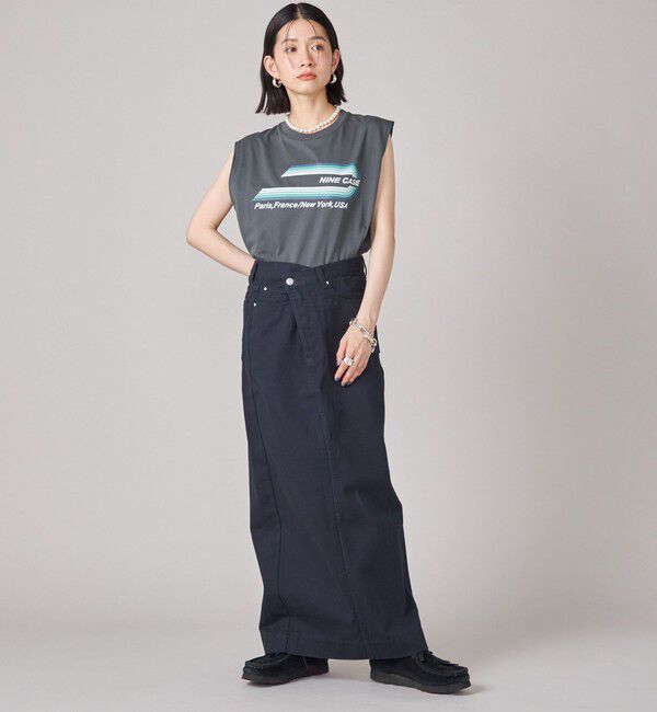 SHIPS for women「SHIPS NINE CASE:ロゴ ノースリーブ TEE」|Tシャツ・カットソー|