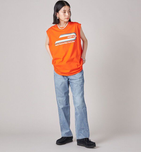 SHIPS for women「SHIPS NINE CASE:ロゴ ノースリーブ TEE」|Tシャツ・カットソー|