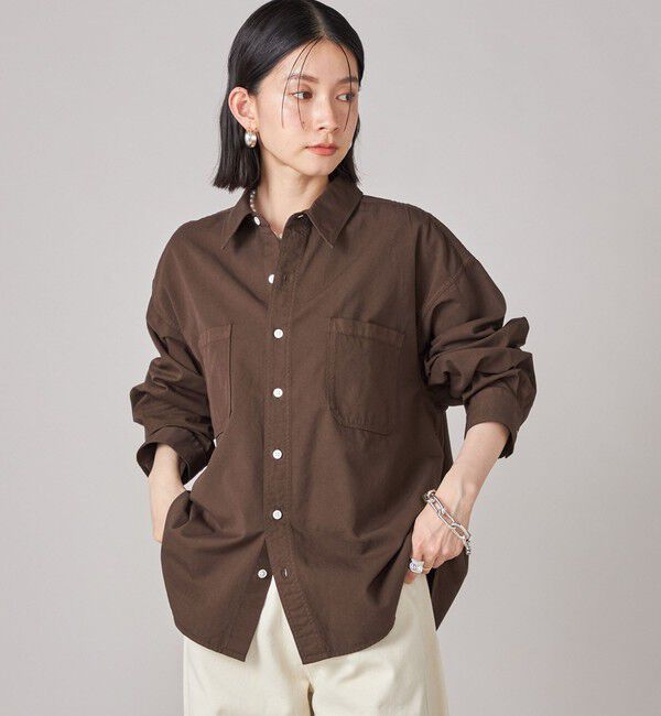 SHIPS for women「SHIPS NINE CASE:〈洗濯機可能〉ダイド シャツ」|シャツ・ブラウス|ブラウン