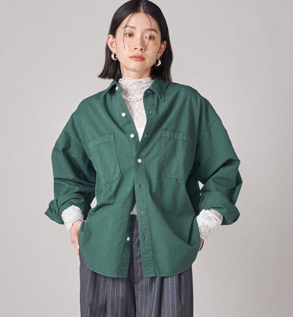 SHIPS for women「SHIPS NINE CASE:〈洗濯機可能〉ダイド シャツ」|シャツ・ブラウス|グリーン
