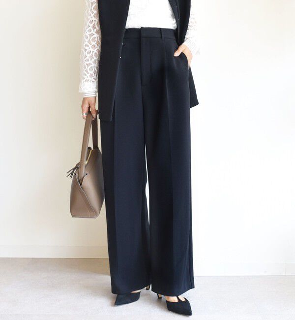 SHIPS for women「〈洗濯機可能 / セレモニー対応可〉ポリエステル レーヨン ダンボール ストレート パンツ」|その他|