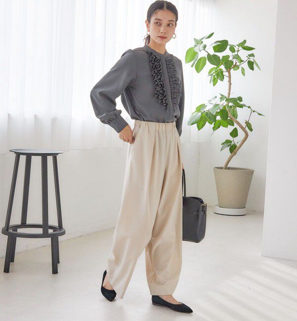 SHIPS for women「〈洗濯機可能〉ストレッチ ツイル イージー タック パンツ」|その他|