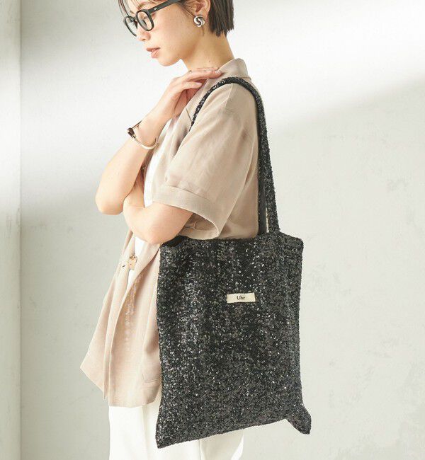 SHIPS for women「【一部SHIPS別注】Uhr: スパンコール トート バッグ」|トートバッグ|ブラック