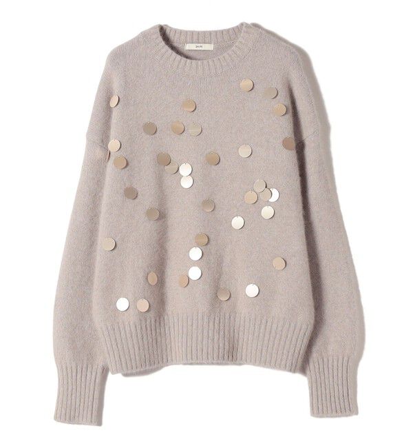 SHIPS for women「〈手洗い可能〉フォックス スパンコール クルーネック ニット」|ニット・セーター|