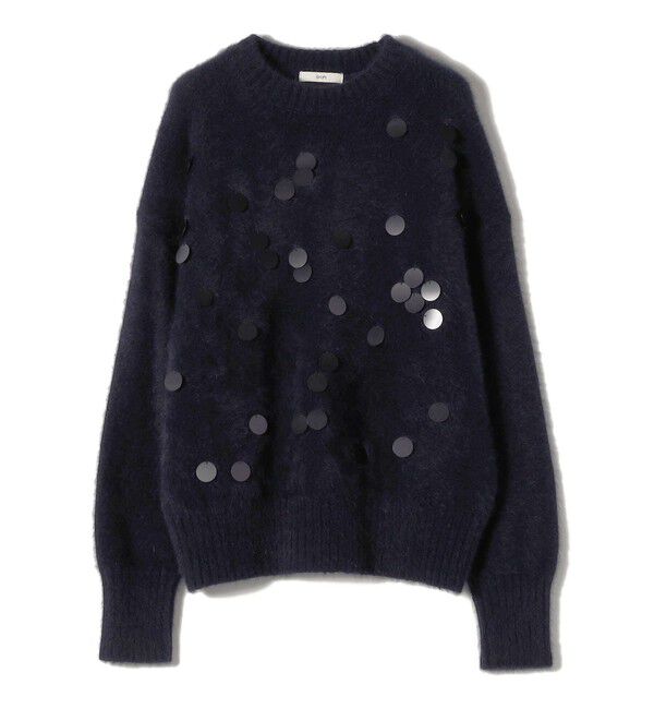 SHIPS for women「〈手洗い可能〉フォックス スパンコール クルーネック ニット」|ニット・セーター|