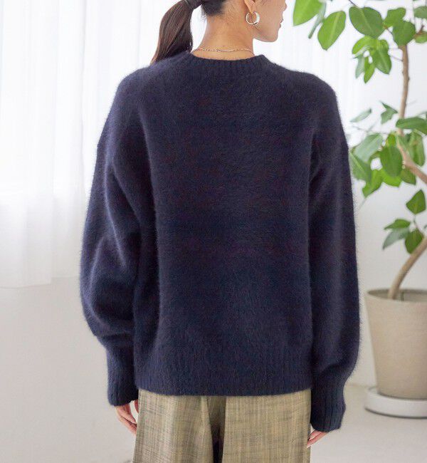 SHIPS for women「〈手洗い可能〉フォックス スパンコール クルーネック ニット」|ニット・セーター|