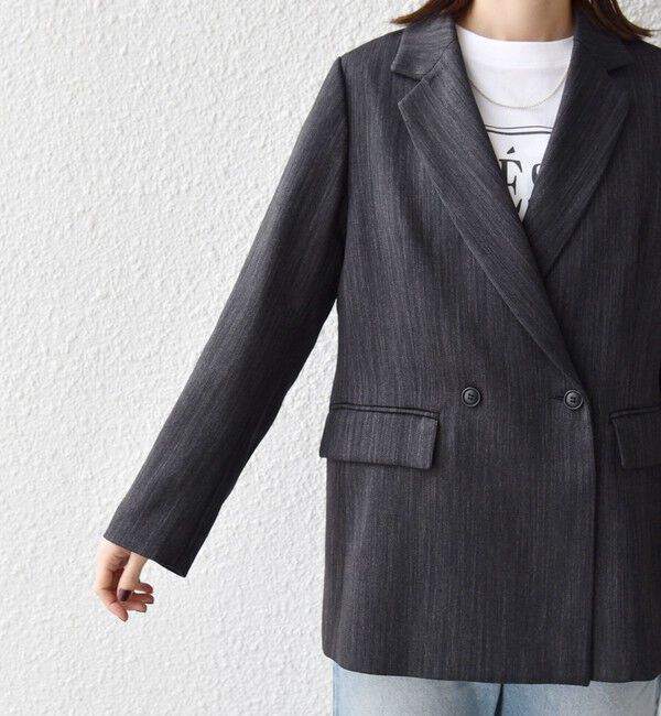 SHIPS for women「〈手洗い可能〉ウール 調 合繊 ダブル ジャケット」|テーラードジャケット|