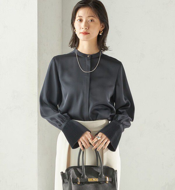 SHIPS for women「〈手洗い可能〉プリーツ 袖 デザイン ブラウス」|シャツ・ブラウス|