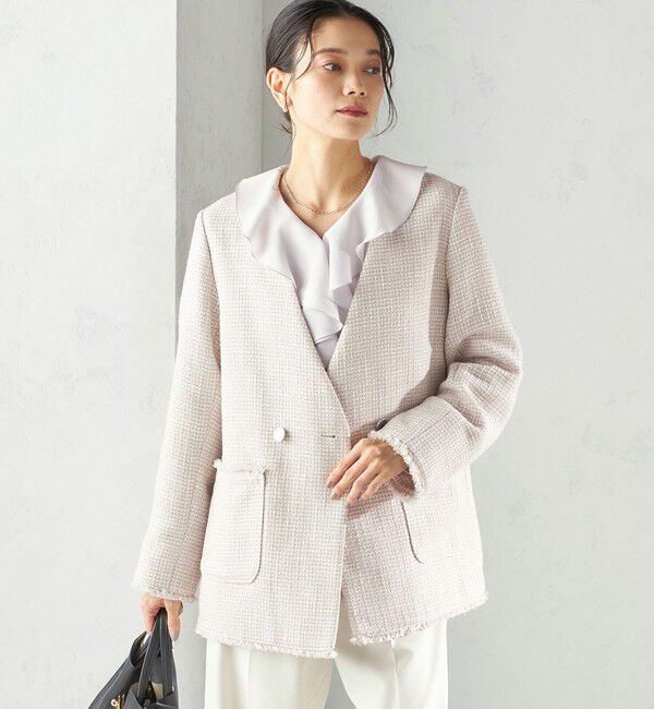 SHIPS for women「《予約》〈手洗い可能〉ジョーゼット フリル カラー ブラウス（セレモニー対応可）」|シャツ・ブラウス|