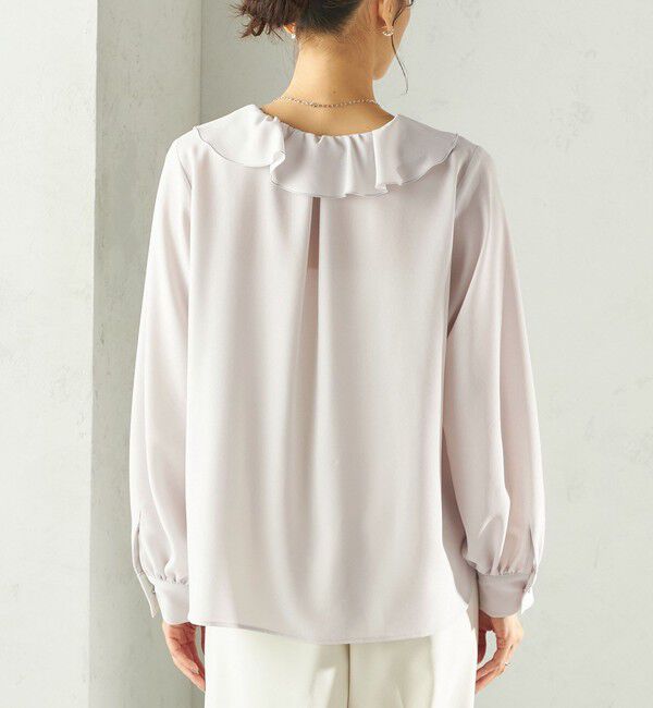 SHIPS for women「《予約》〈手洗い可能〉ジョーゼット フリル カラー ブラウス（セレモニー対応可）」|シャツ・ブラウス|