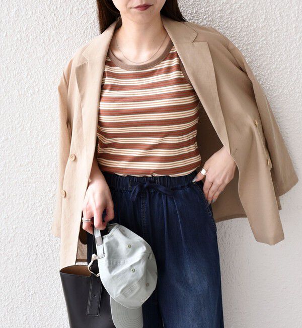 SHIPS Colors 「《予約》SHIPS Colors:〈手洗い可能〉ボーダー カップ タンクトップ◆」|タンクトップ|