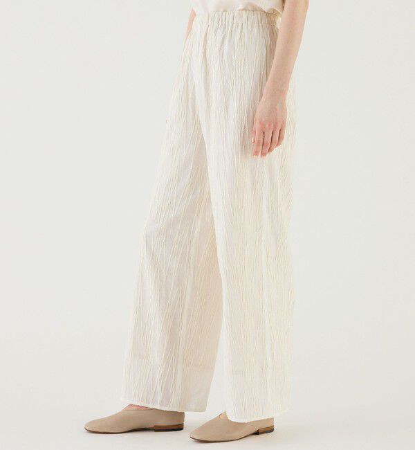 GALERIE VIE「コードエンブロイダリー　ワイドイージーパンツ」|チノ|