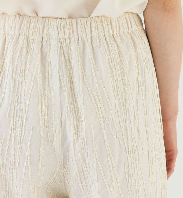 GALERIE VIE「コードエンブロイダリー　ワイドイージーパンツ」|チノ|