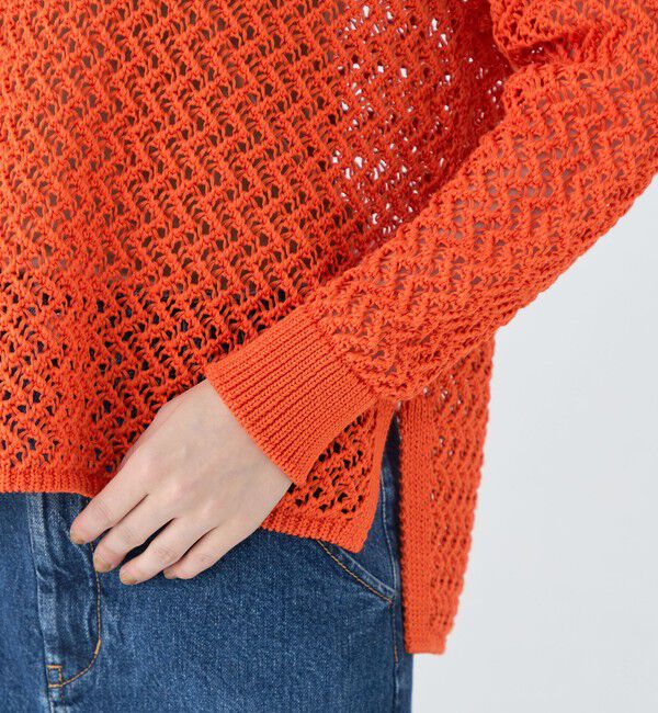 MACPHEE「メッシュコットン スキッパープルオーバー」|ニット・セーター|