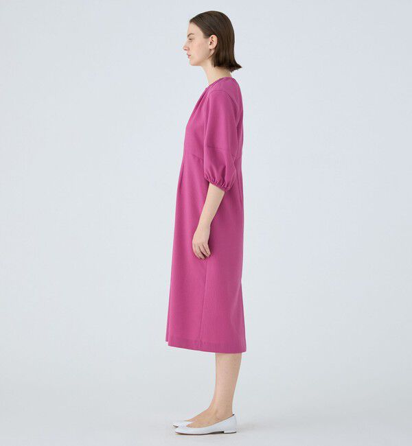 Ballsey「コンパクトサッカー ギャザーVネックワンピース」|ワンピース|