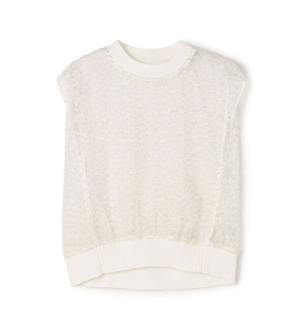 Ballsey「チュールエンブロイダリー バックギャザープルオーバー」|シャツ・ブラウス|11 ホワイト系