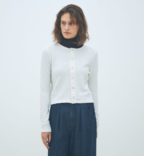 MACPHEE「ブライトジャカード クルーネックカーディガン」|カーディガン|