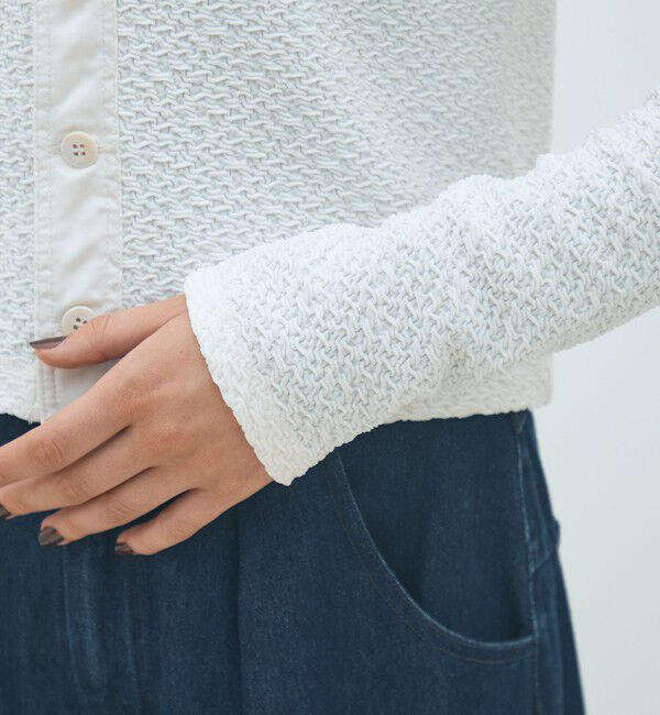 MACPHEE「ブライトジャカード クルーネックカーディガン」|カーディガン|