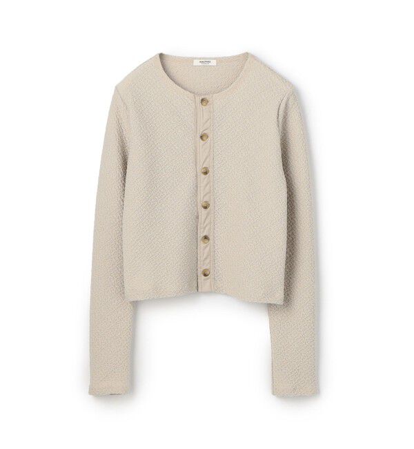 MACPHEE「ブライトジャカード クルーネックカーディガン」|カーディガン|41 ライトベージュ