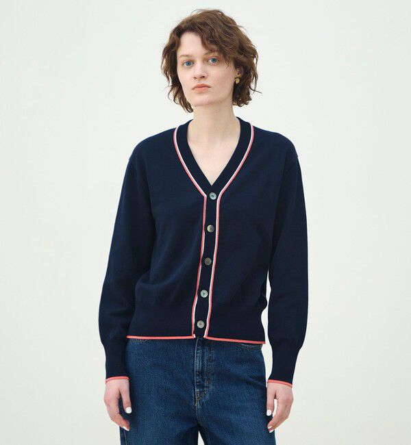 MACPHEE「ドライコットン Vネックカーディガン」|カーディガン|