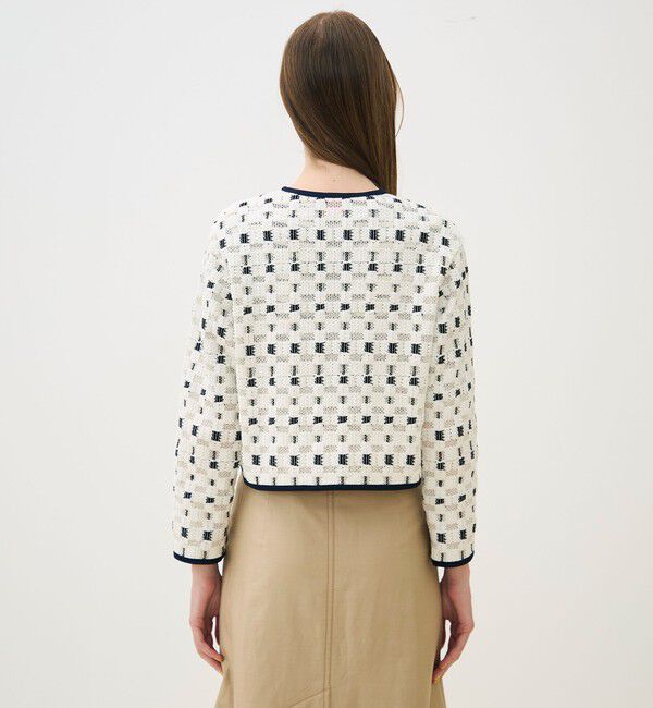 TOMORROWLAND collection「ブロックトリコット カーディガンジャケット」|ノーカラージャケット|