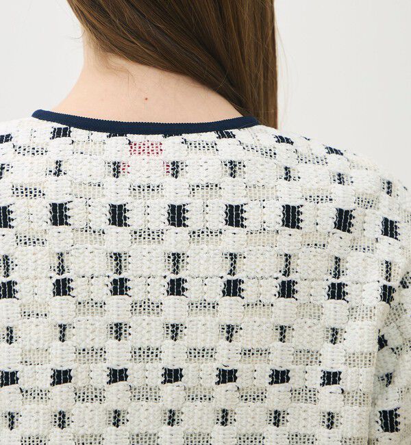 TOMORROWLAND collection「ブロックトリコット カーディガンジャケット」|ノーカラージャケット|