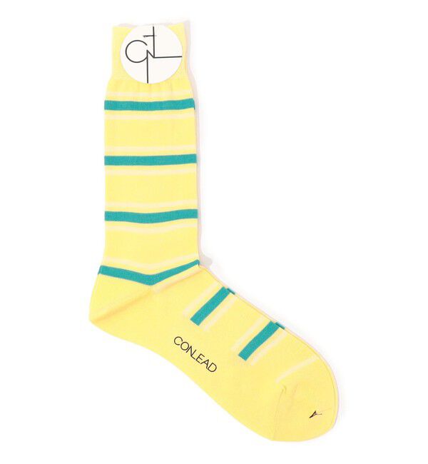 TOMORROWLAND GOODS「CONLEAD ボーダーソックス」|ソックス|24 イエロー系