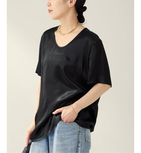Plage「R&rsquo;IAM サテンチュニックTシャツ」|シャツ・ブラウス|