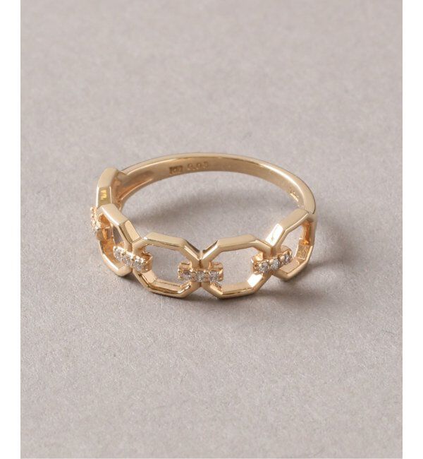 Lilas by Spick&Span「《追加》8角ラインモチーフダイヤピンキーリング K10」|リング|