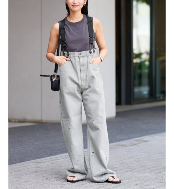 FRAMeWORK「PAYDAY /ペイデイ サスペンダー付きペイント加工デニム」|デニム|