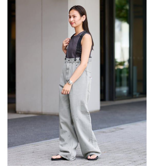 FRAMeWORK「PAYDAY /ペイデイ サスペンダー付きペイント加工デニム」|デニム|