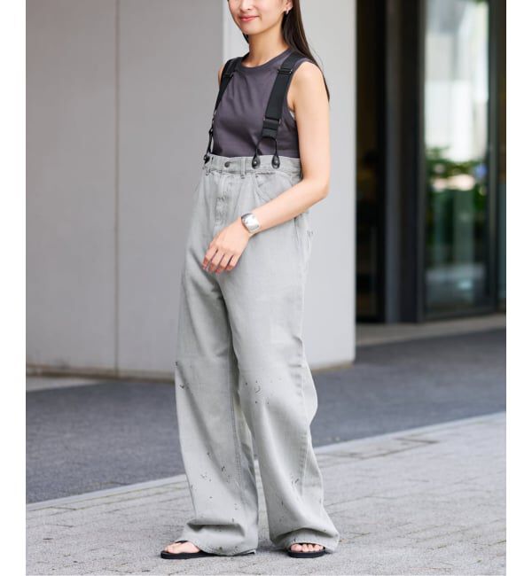 FRAMeWORK「PAYDAY /ペイデイ サスペンダー付きペイント加工デニム」|デニム|