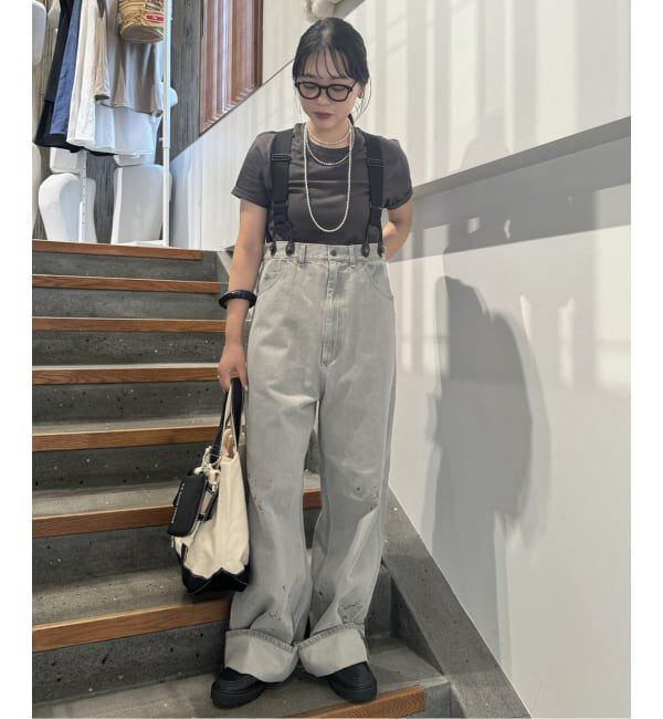 FRAMeWORK「PAYDAY /ペイデイ サスペンダー付きペイント加工デニム」|デニム|