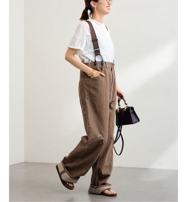 FRAMeWORK「PAYDAY /ペイデイ サスペンダー付きペイント加工デニム」|デニム|