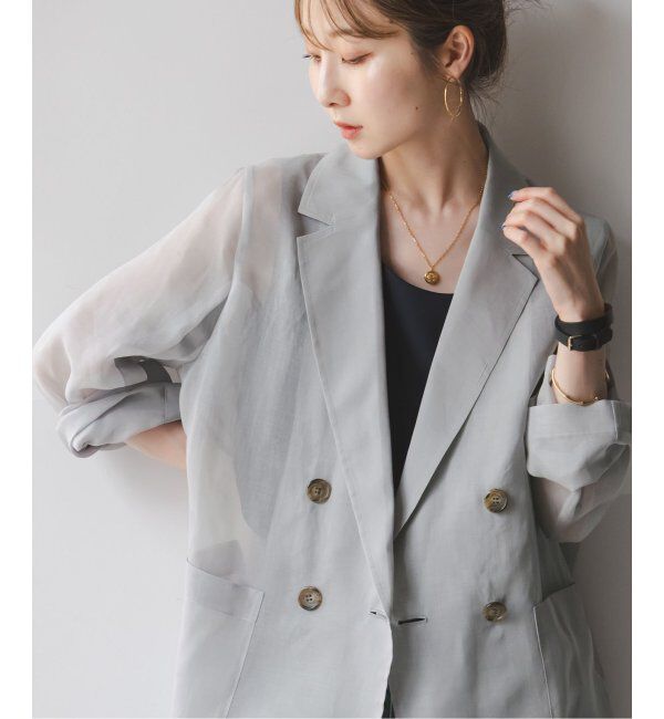 NOBLE「《追加》ソフトオーガンジーシアージャケット 3」|テーラードジャケット|