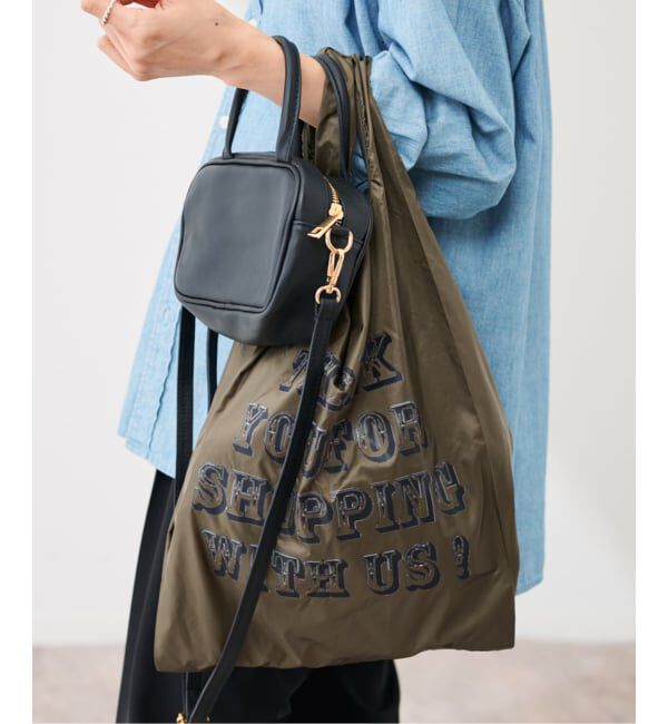 FRAMeWORK「JULY NINE/ジュライ ナイン SHOPPING BAG PRINT」|トートバッグ|カーキ