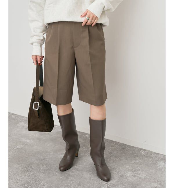 Spick and Span「ハイカウントプレーンハーフパンツ」|スラックス|