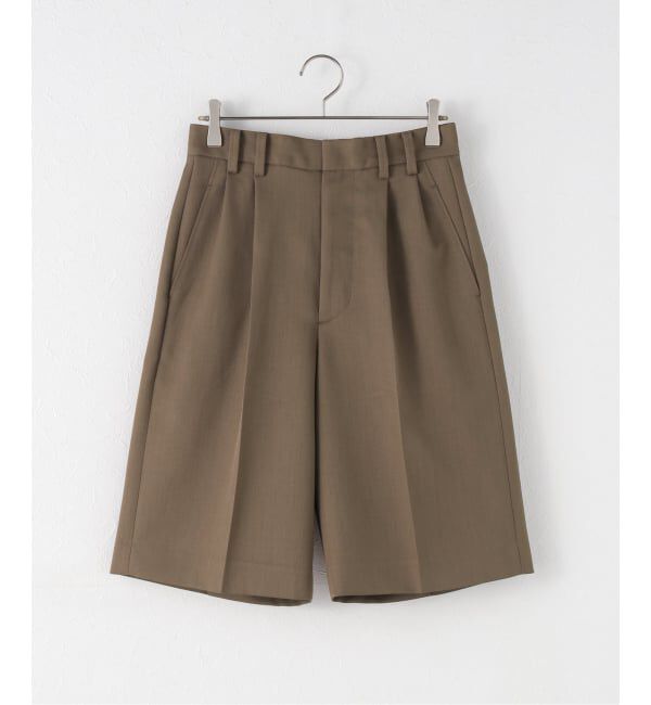 Spick and Span「ハイカウントプレーンハーフパンツ」|スラックス|