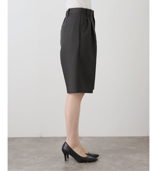 Spick and Span「ハイカウントプレーンハーフパンツ」|スラックス|