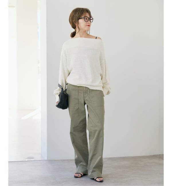 Spick and Span「シルクコンペーパーヤーンニュアンスネックニット」|ニット・セーター|