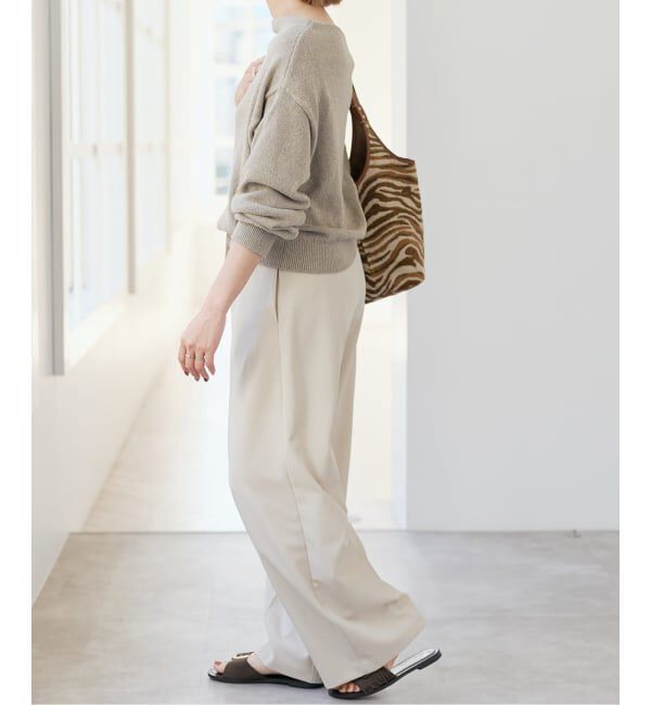 Spick and Span「シルクコンペーパーヤーンニュアンスネックニット」|ニット・セーター|