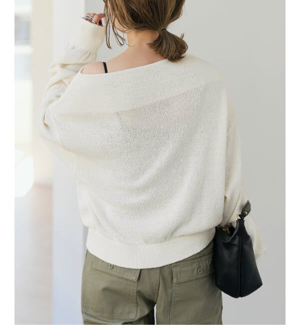 Spick and Span「シルクコンペーパーヤーンニュアンスネックニット」|ニット・セーター|