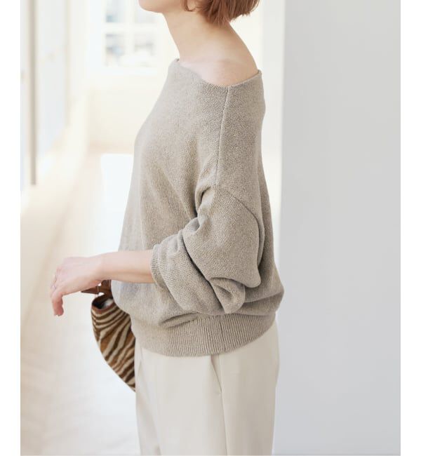 Spick and Span「シルクコンペーパーヤーンニュアンスネックニット」|ニット・セーター|