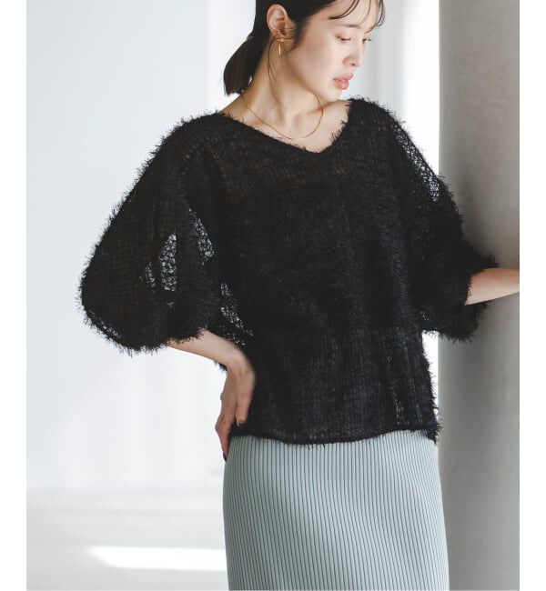 NOBLE「《予約》フェザーチュールボリュームブラウス」|シャツ・ブラウス|ブラック