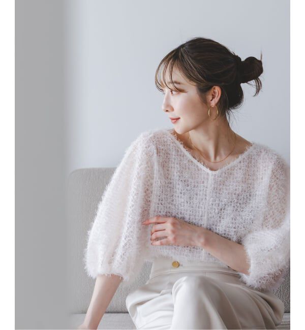 NOBLE「《予約》フェザーチュールボリュームブラウス」|シャツ・ブラウス|