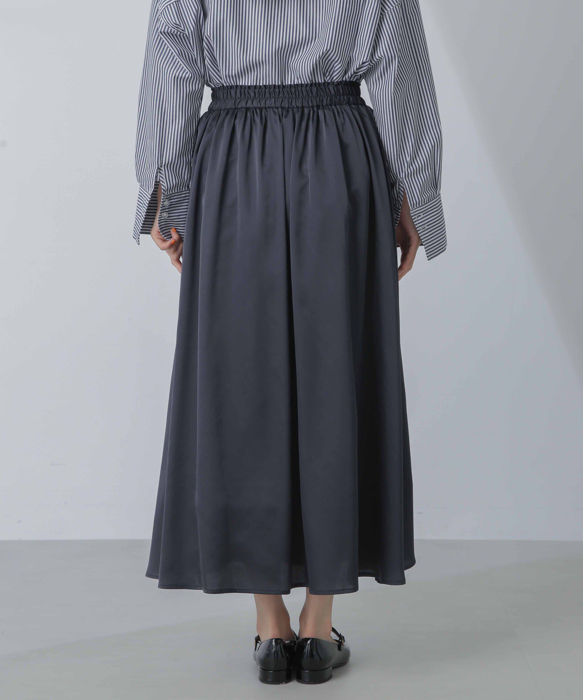 nano･universe「サテンギャザースカート(セットアップ可) 」|スカート|