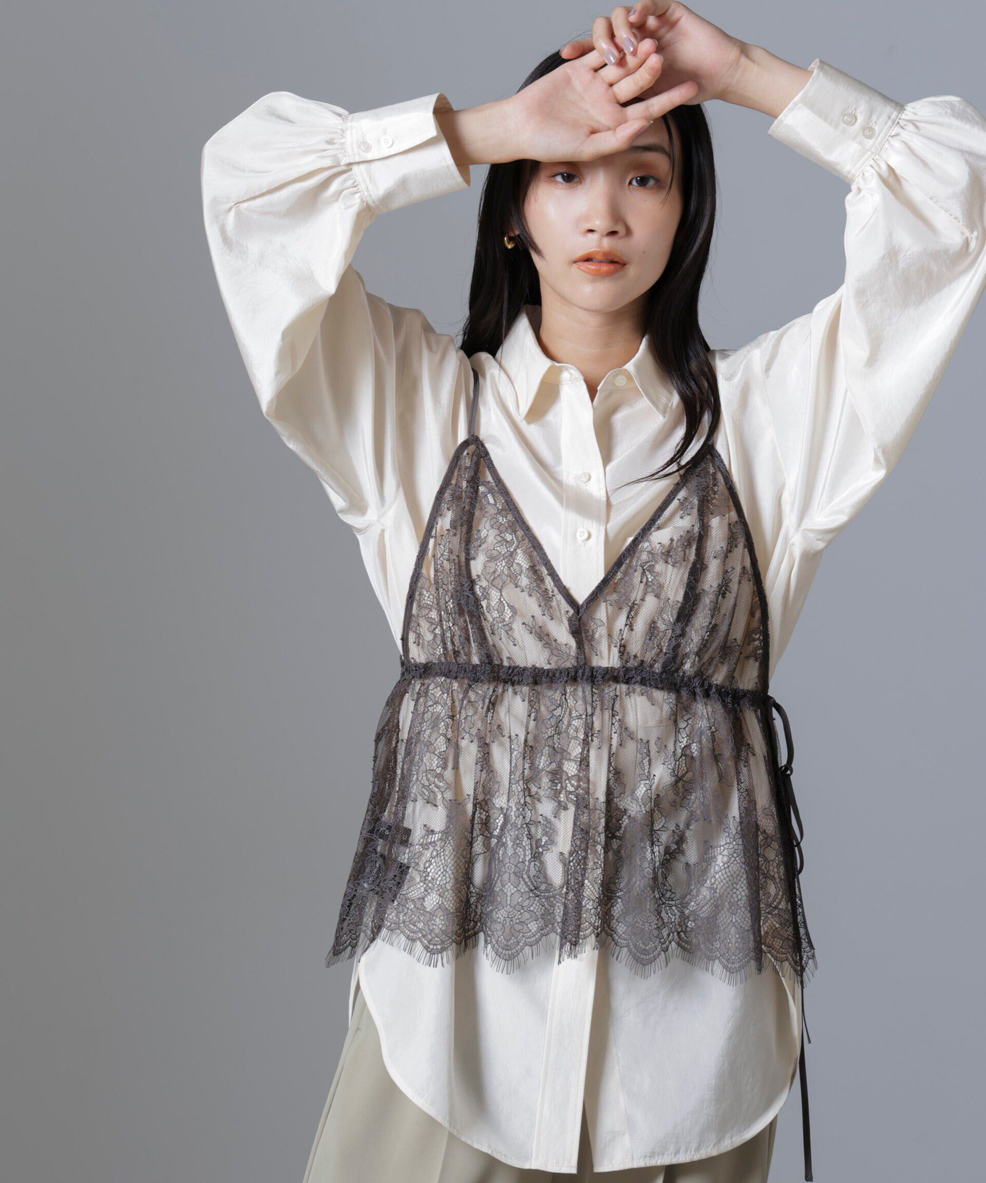nano･universe「レースキャミブラウス」|シャツ・ブラウス|モカ3